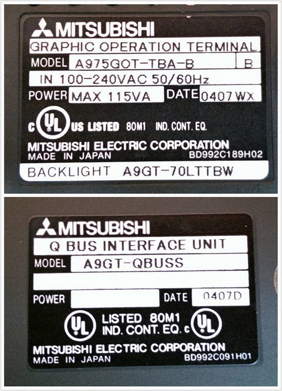 MITSUBISHI A9GT-QBUSS グラフィックオペレーションターミナル 表示器 タッチパネル ジャンク T6084934 電材、配電用品